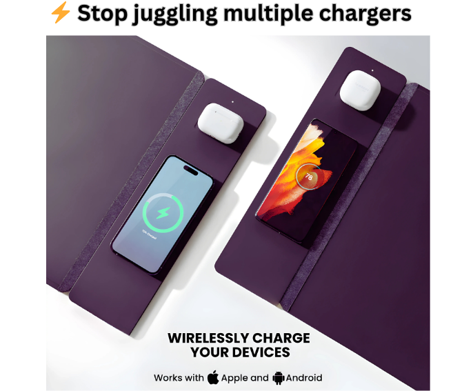 Dual-Sided Wireless Charging Desk Mat - 50% OFF SALE Today Only